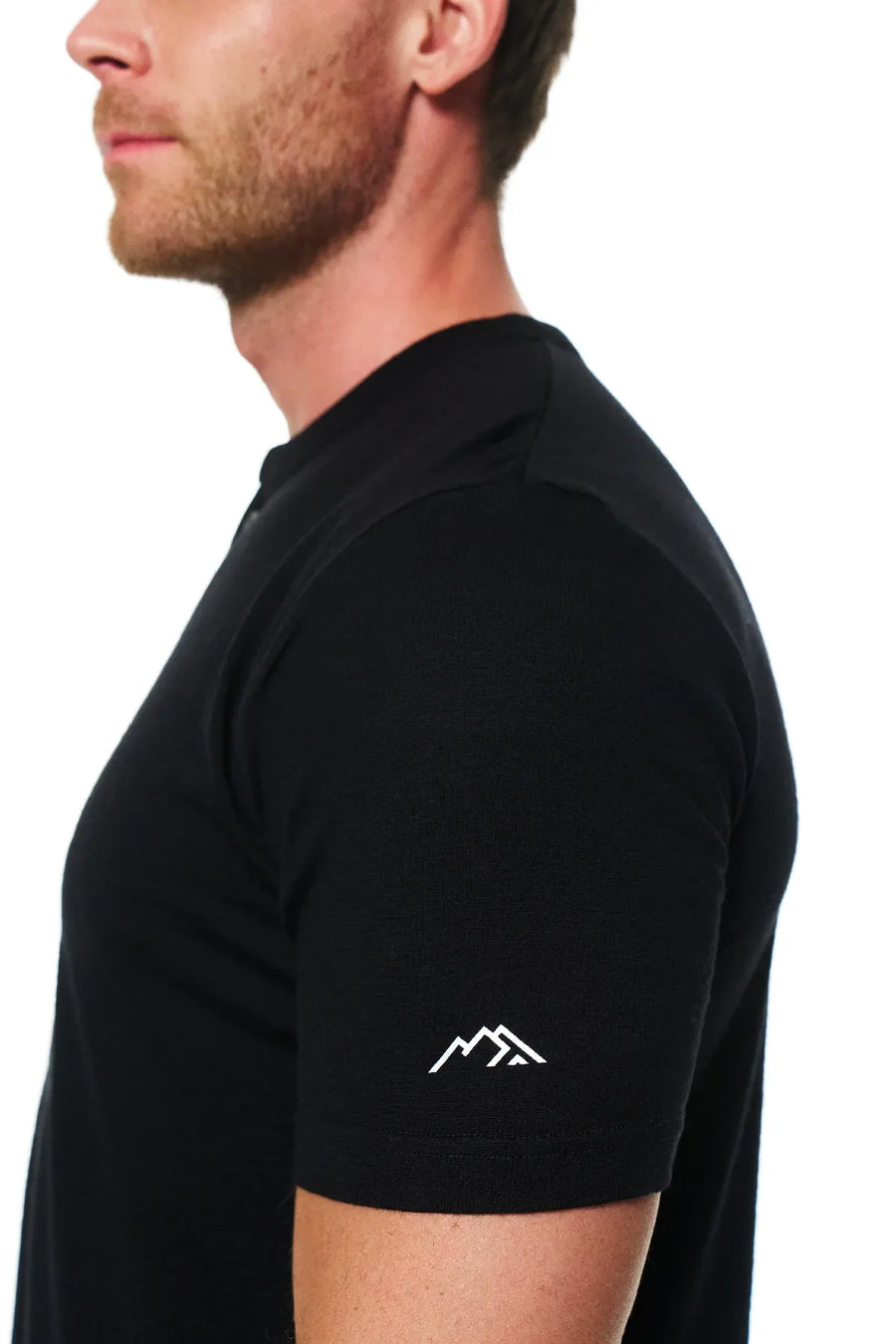 Men's Merino Wool Henley T-shirt 170 Black