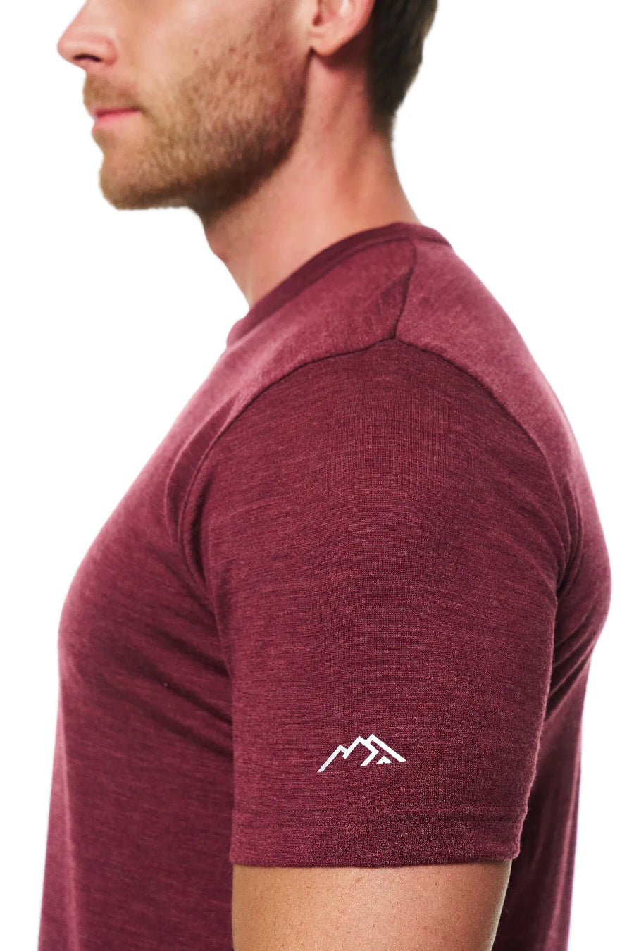 Men's Merino Wool Henley T-shirt 170 Burgundy