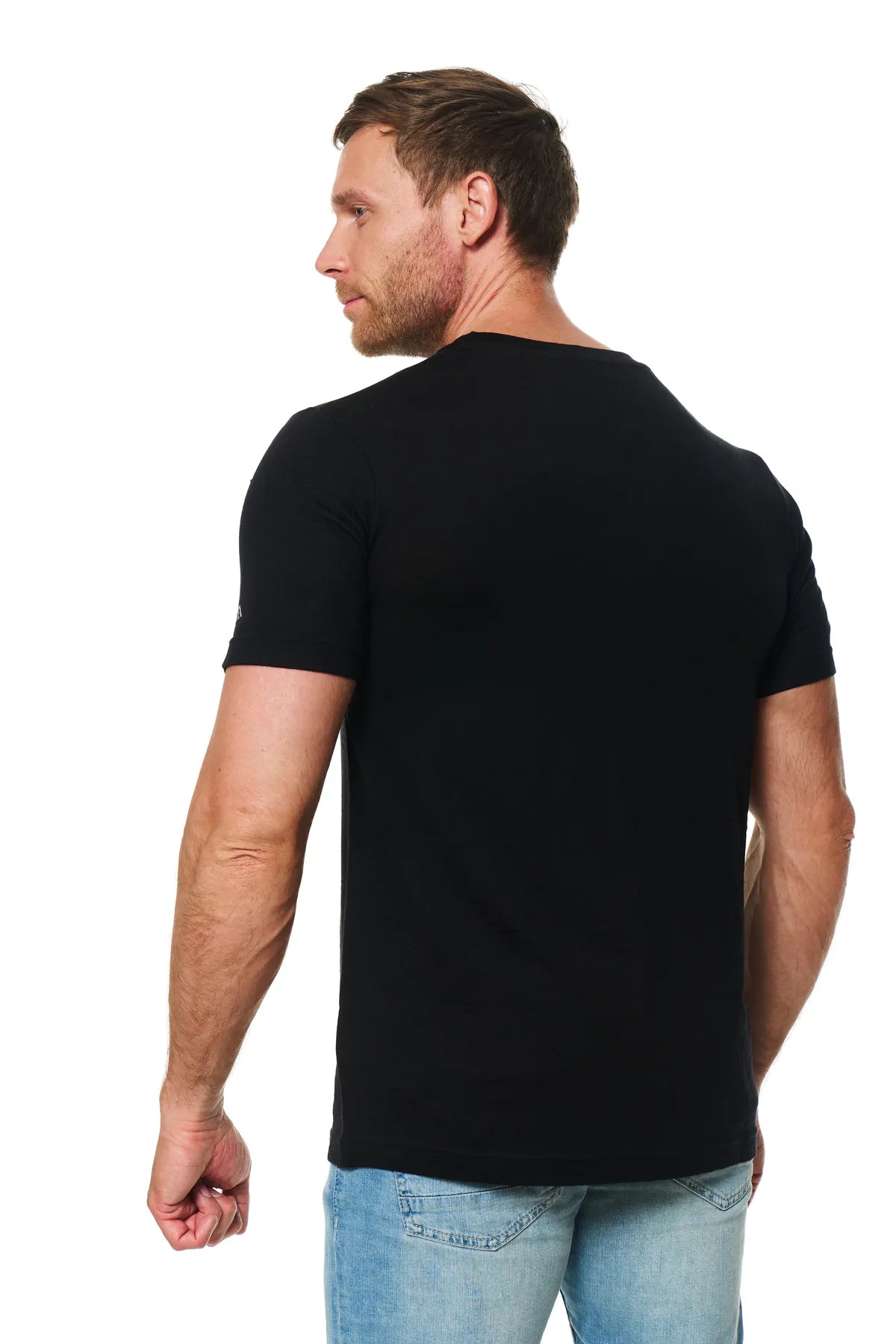 Men's Merino Wool Black Pocket T-Shirt