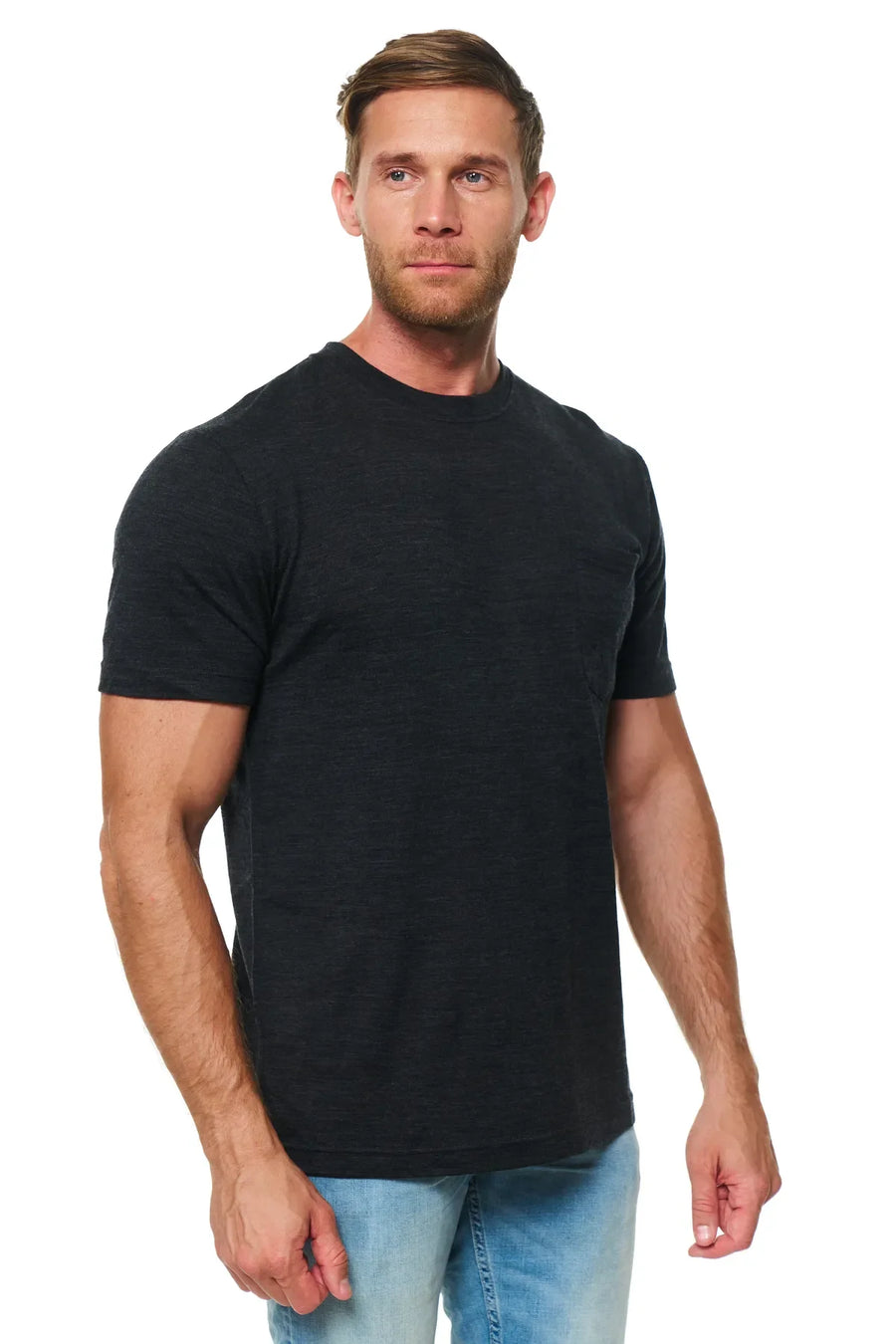 Men's Merino Wool Windsor Charcoal Pocket T-Shirt