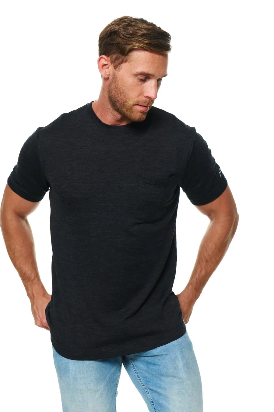 Men's Merino Wool Windsor Charcoal Pocket T-Shirt