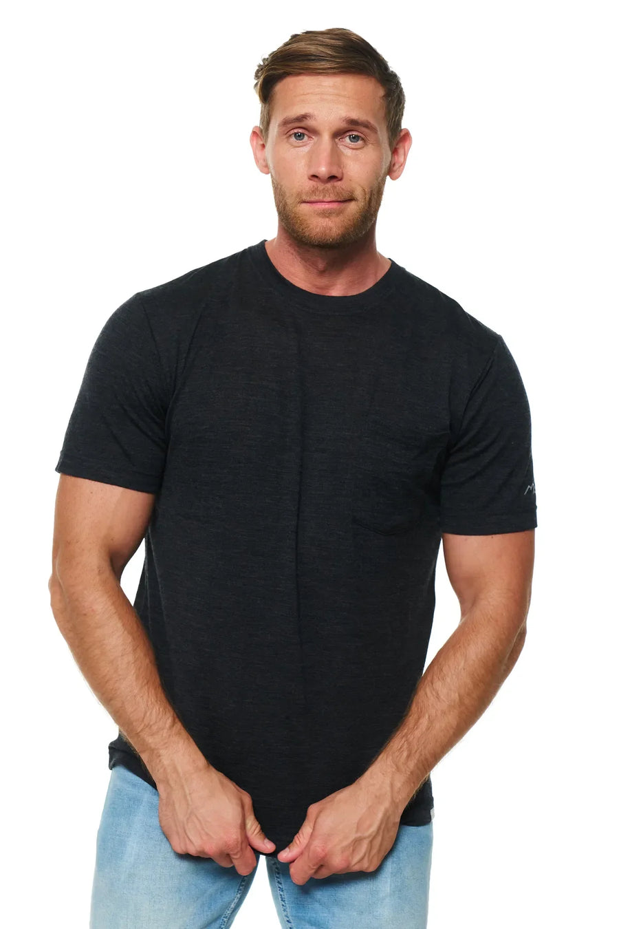 Men's Merino Wool Windsor Charcoal Pocket T-Shirt