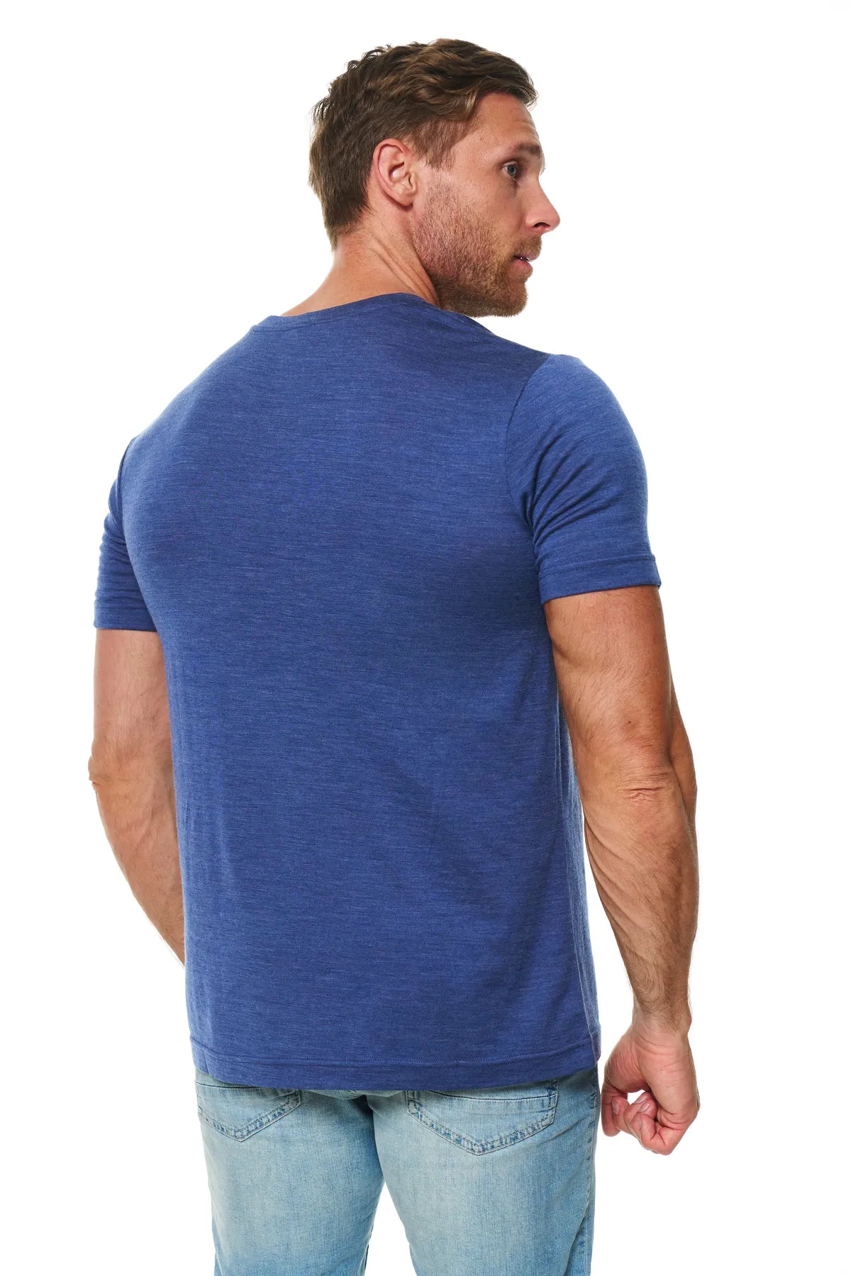 Men's Merino Wool Windsor Blue Pocket T-Shirt