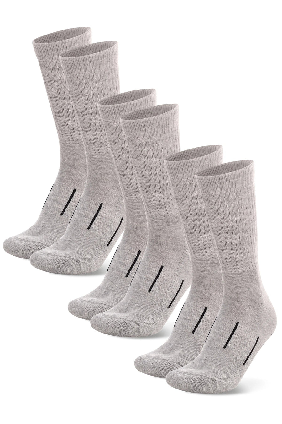 Merino Wool Hiking Socks - (Pack of 3) Smoke Grey
