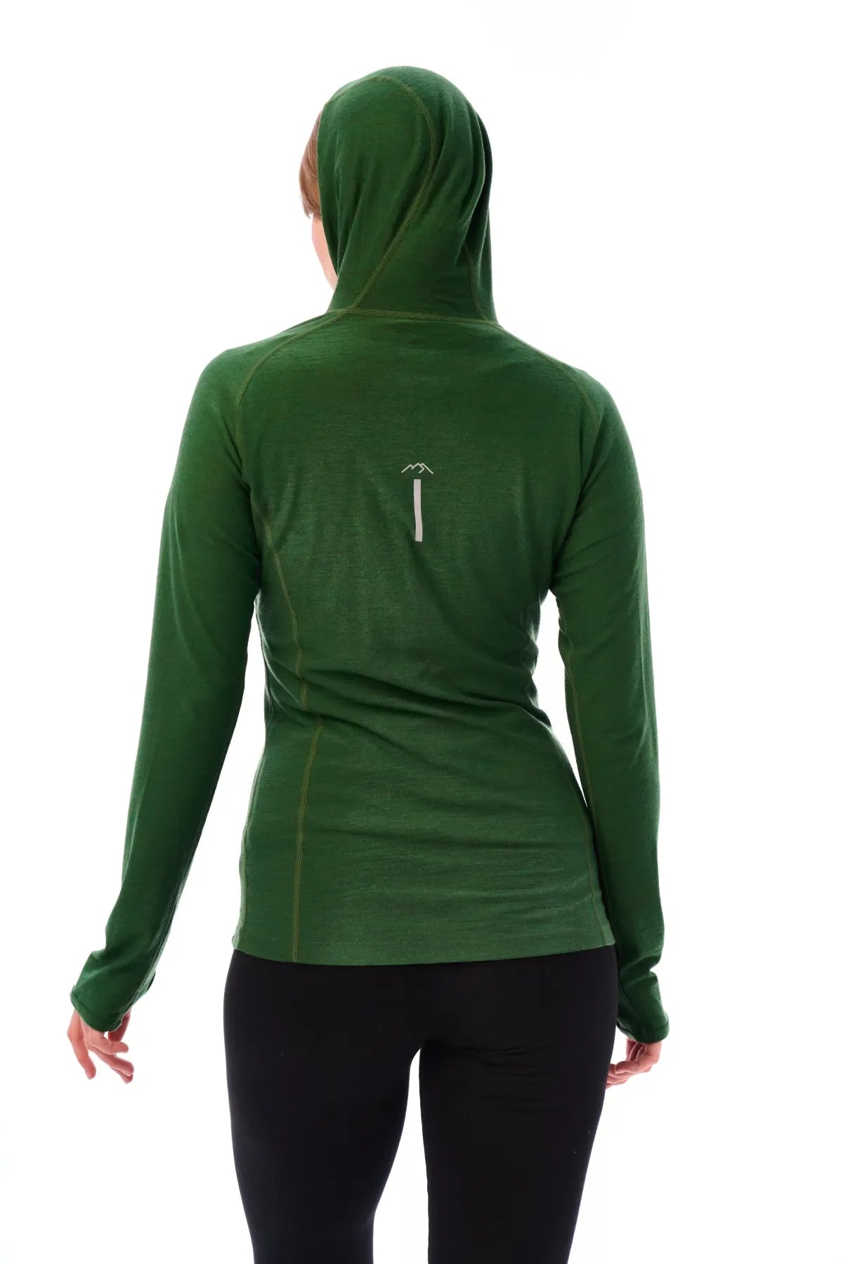Women's Merino Wool Half Zip Hoodie 190 Olive