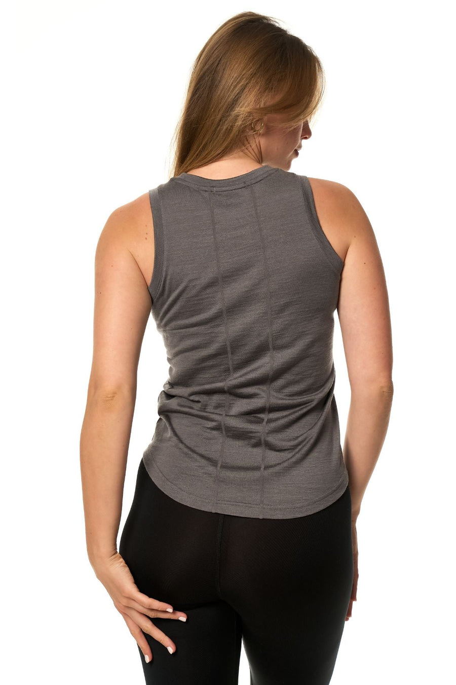 Women's Merino Wool Highneck Tank Top Perfect Grey