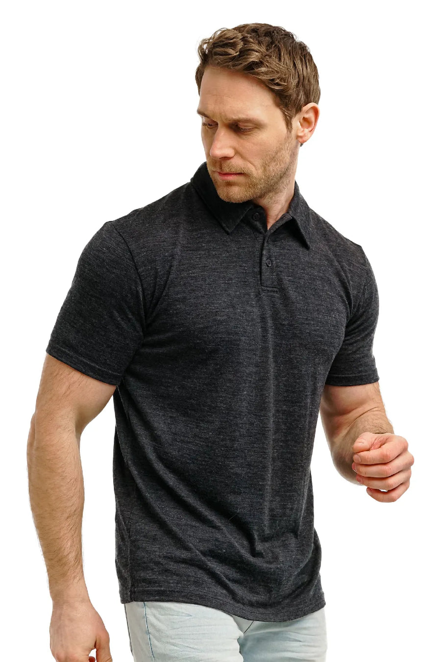 Men's Merino Polo 180 Charcoal Grey