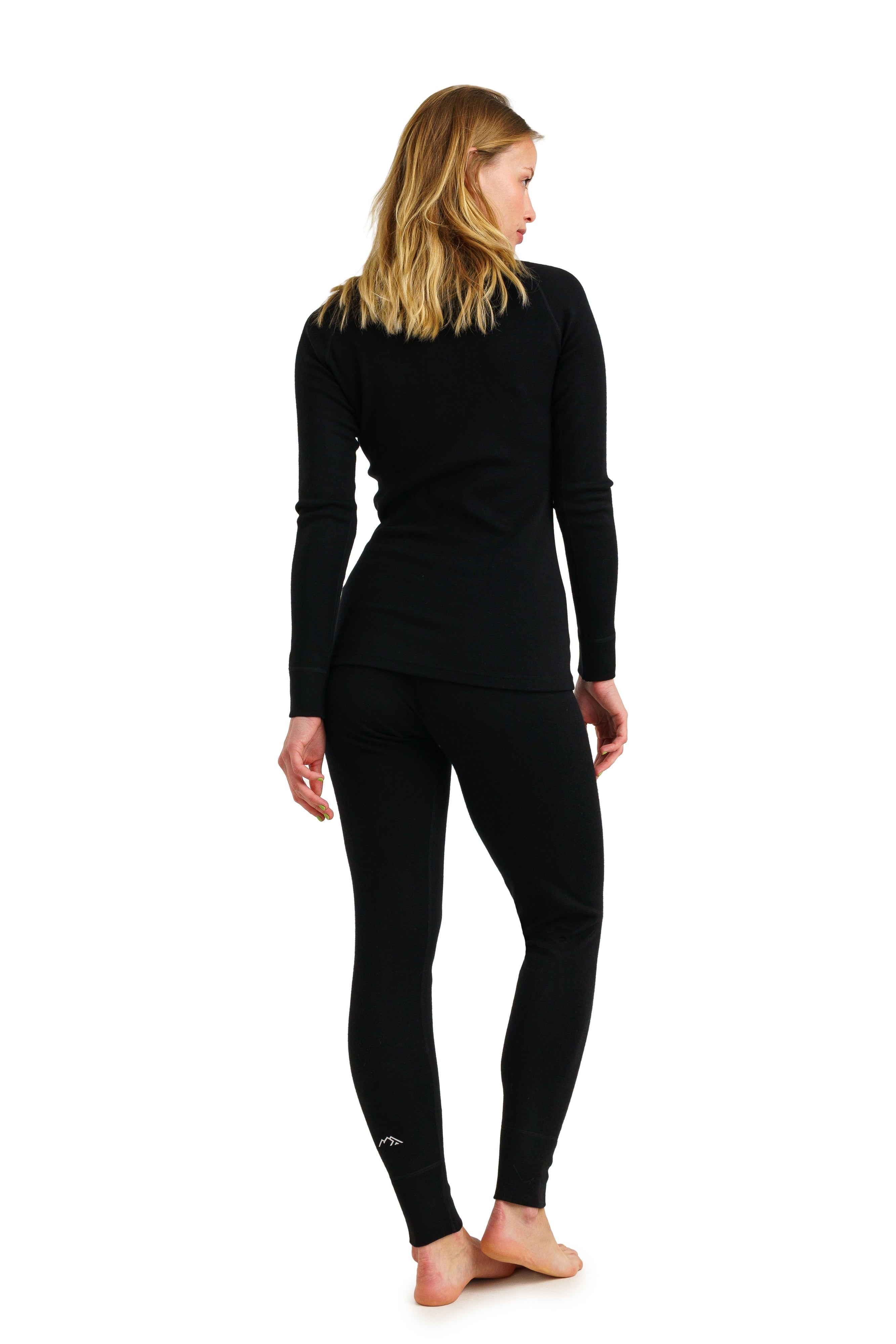 Women's Merino Thermal Set 320 Black Zip-up