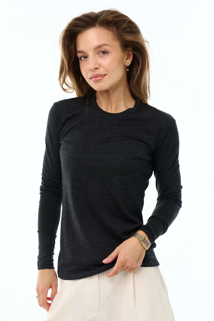 Women's Merino Long Sleeve 190 Charcoal Grey