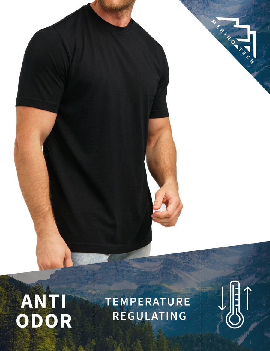 Men's Merino T-shirt Black Coal
