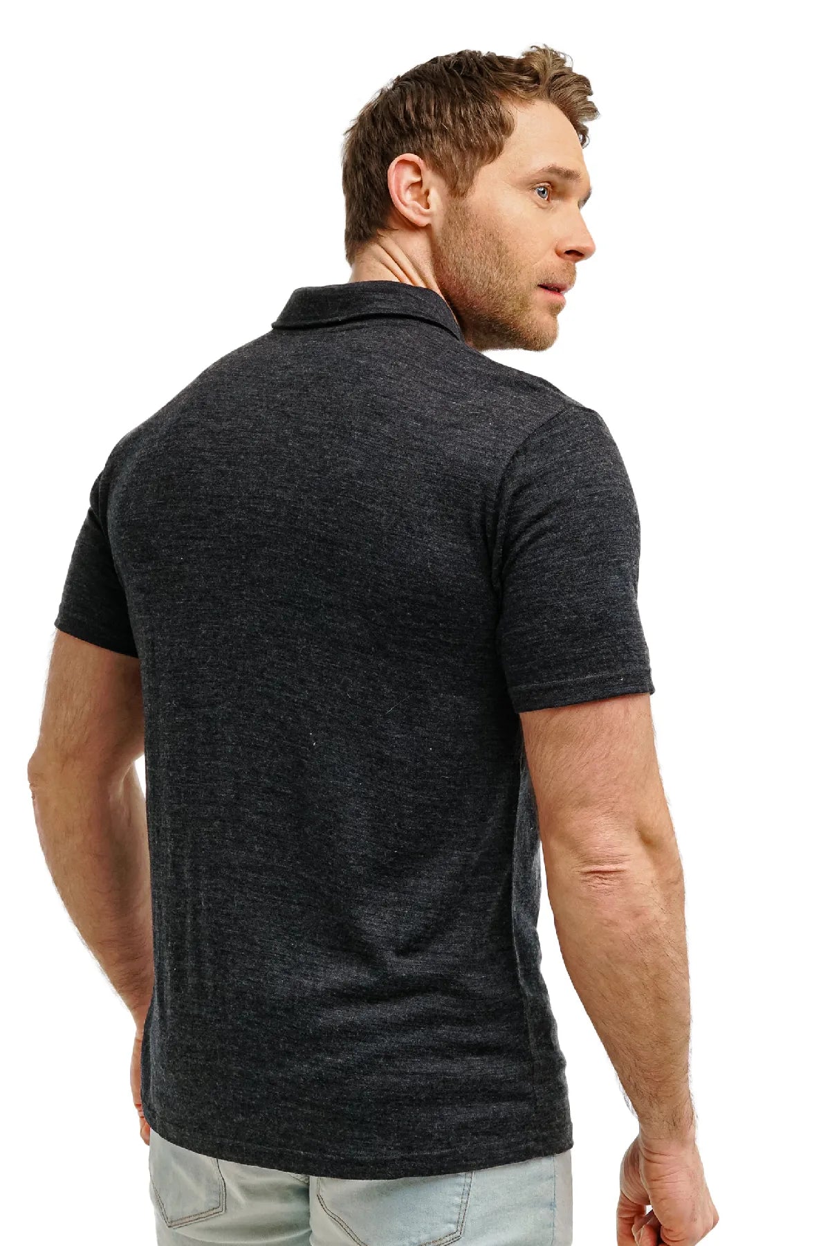 Men's Merino Polo 180 Charcoal Grey