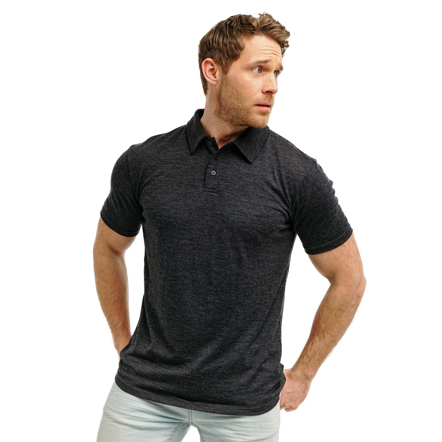 Men's Merino Polo 180 Charcoal Grey