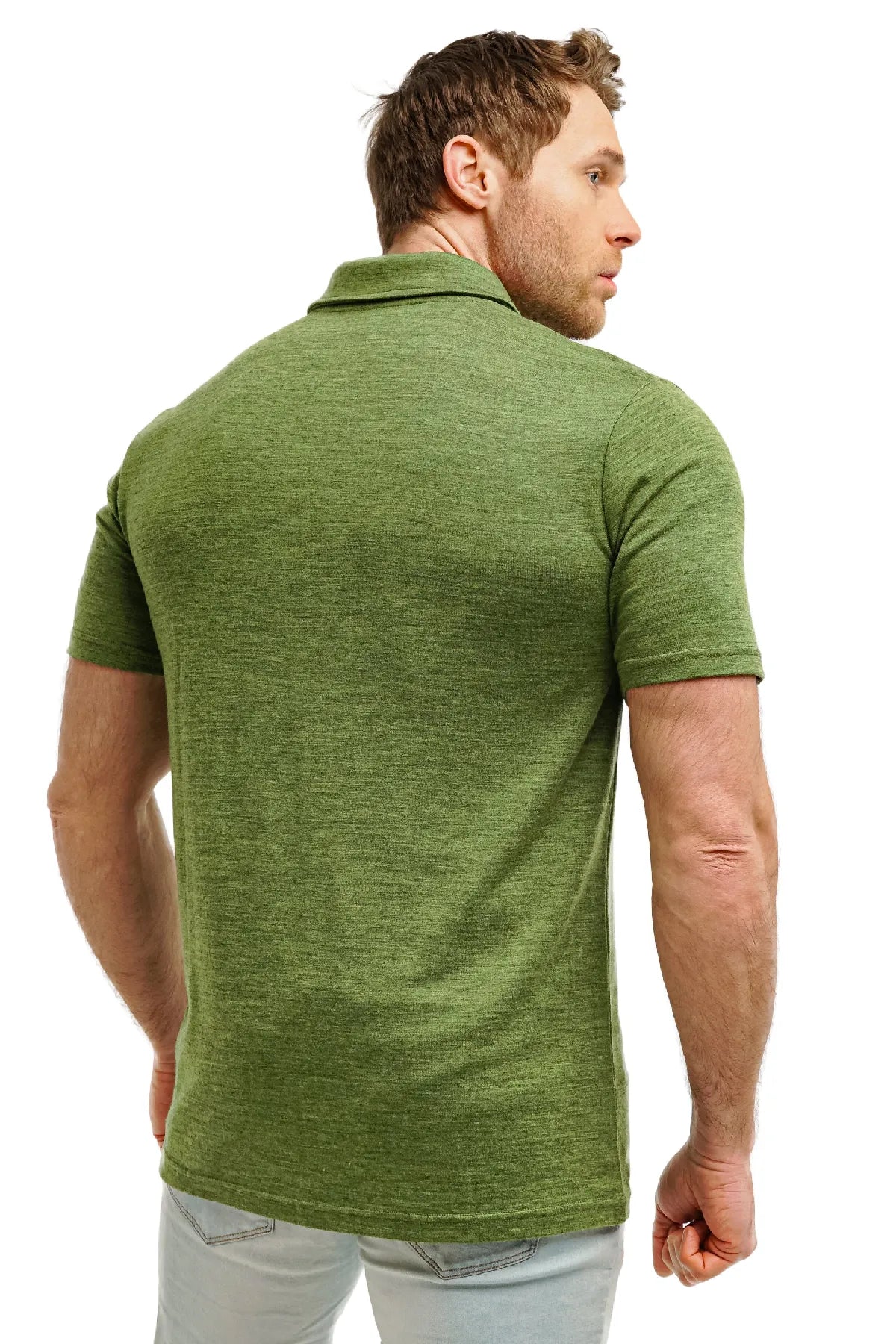 Men's Merino Polo 180 Olive Green