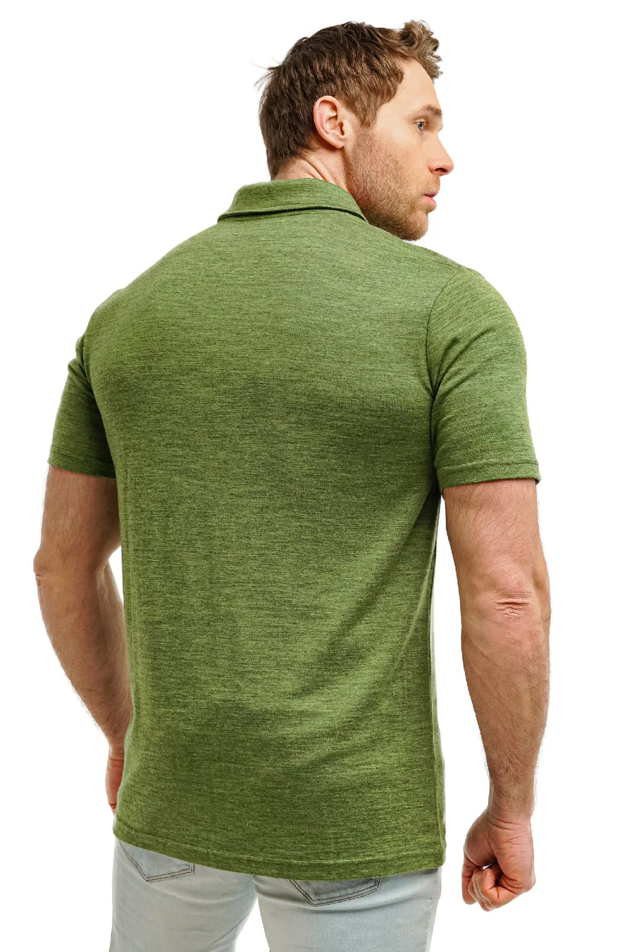 Men's Merino Polo 180 Olive Green