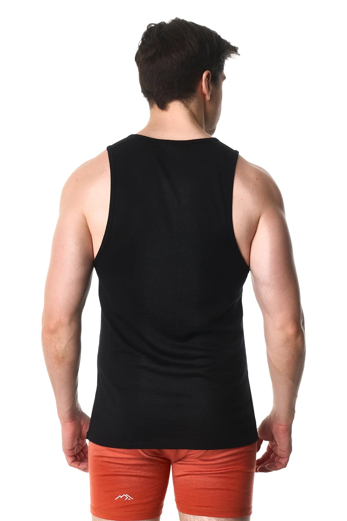 Men's Merino Wool Tank Top A-Shirt Black