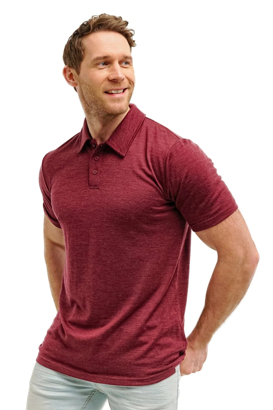 Men's Merino Polo 180 Burgundy