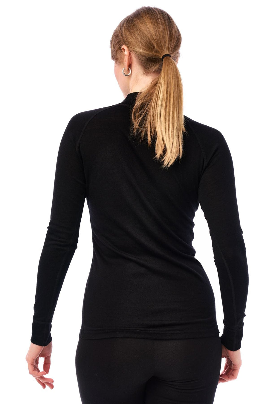 Women's Merino Half Zip Long Sleeve 165 Black