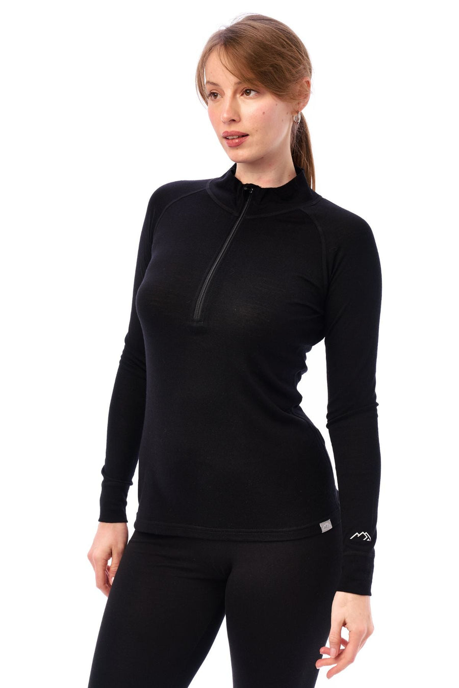 Women's Merino Half Zip Long Sleeve 165 Black
