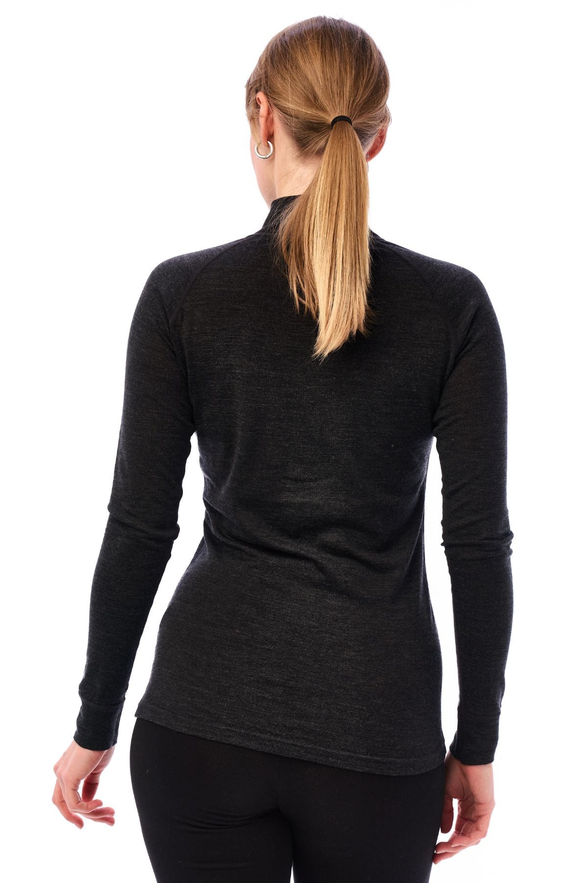 Women's Merino Half Zip Long Sleeve 165 Charcoal Grey