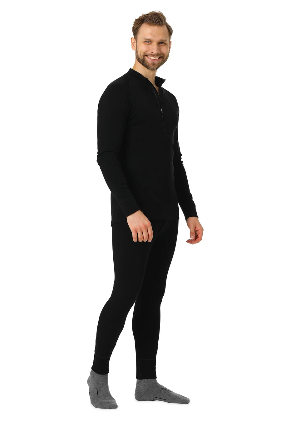 Men's Merino Thermal Set Zip 250 Black