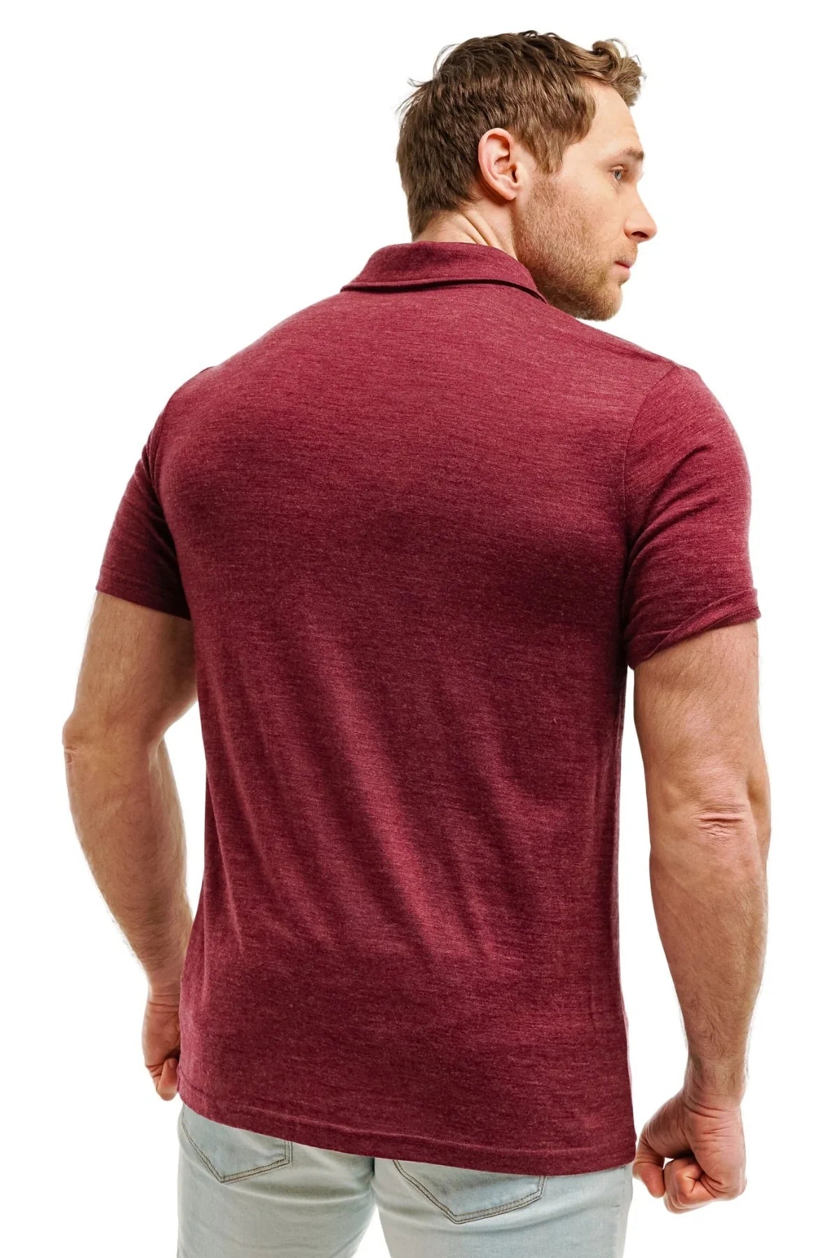 Men's Merino Polo 180 Burgundy