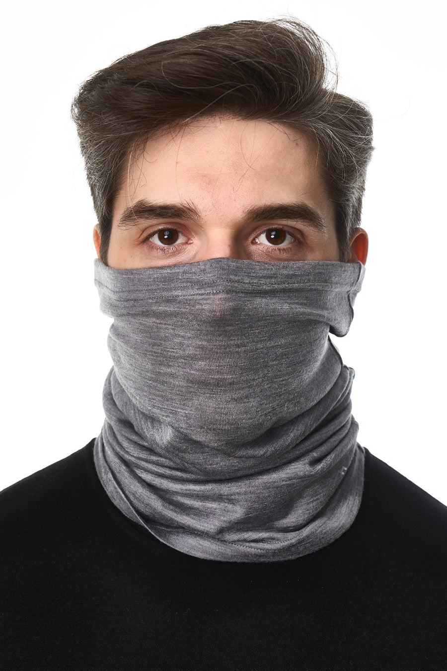 Merino Neck Gaiter 165 Grey Melange