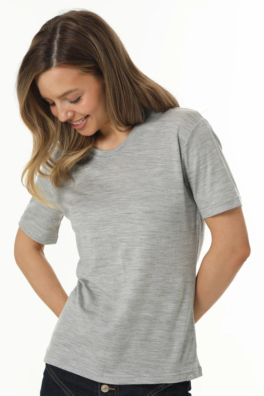 Women's Merino T-shirt 180 Heather Grey | Crewneck (+socks)