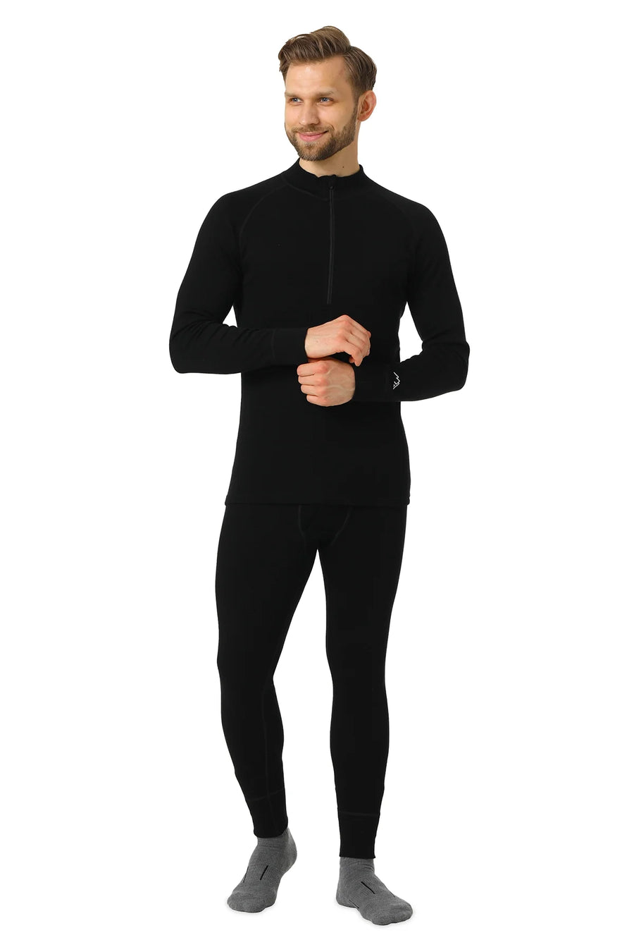 Men's Merino Thermal Set Zip 250 Black