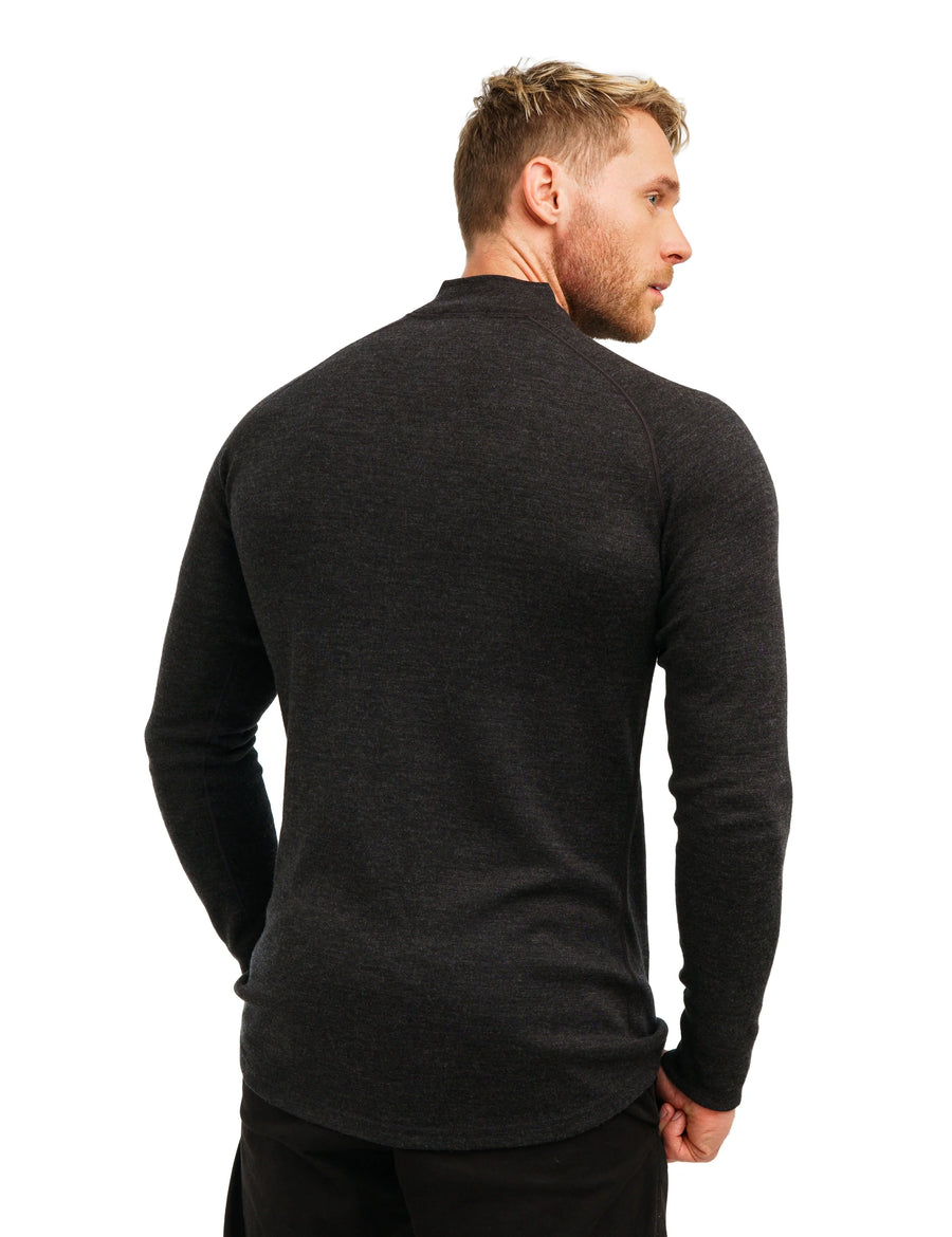 Men's Merino Half Zip Long Sleeve 250 Charcoal Gray