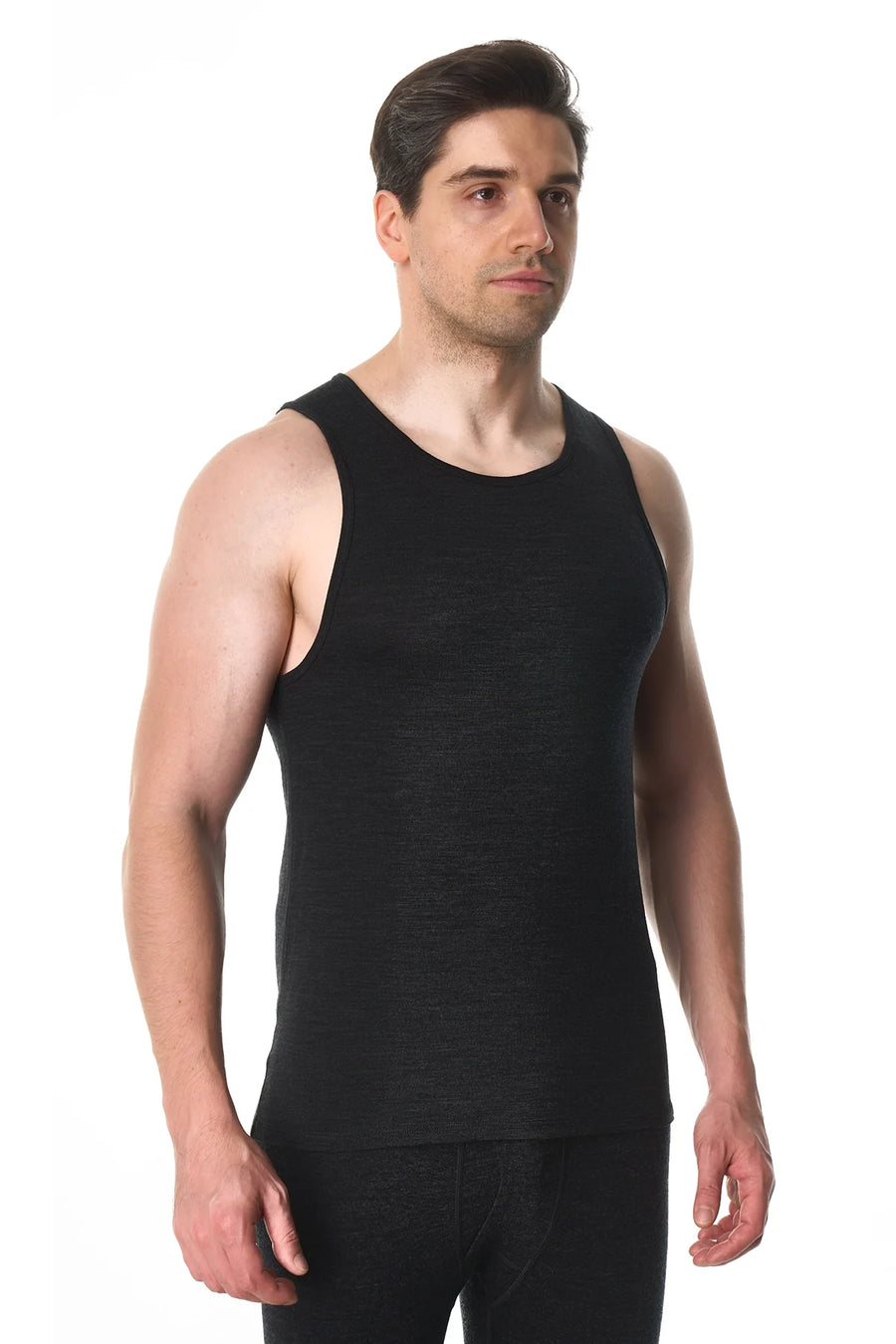 Men's Merino Wool Tank Top A-Shirt Charcoal Grey