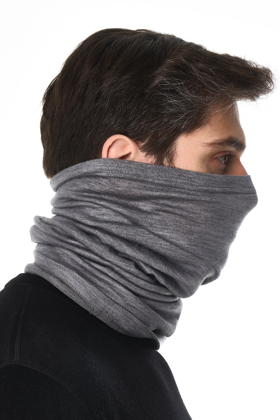 Merino Neck Gaiter 165 Grey Melange