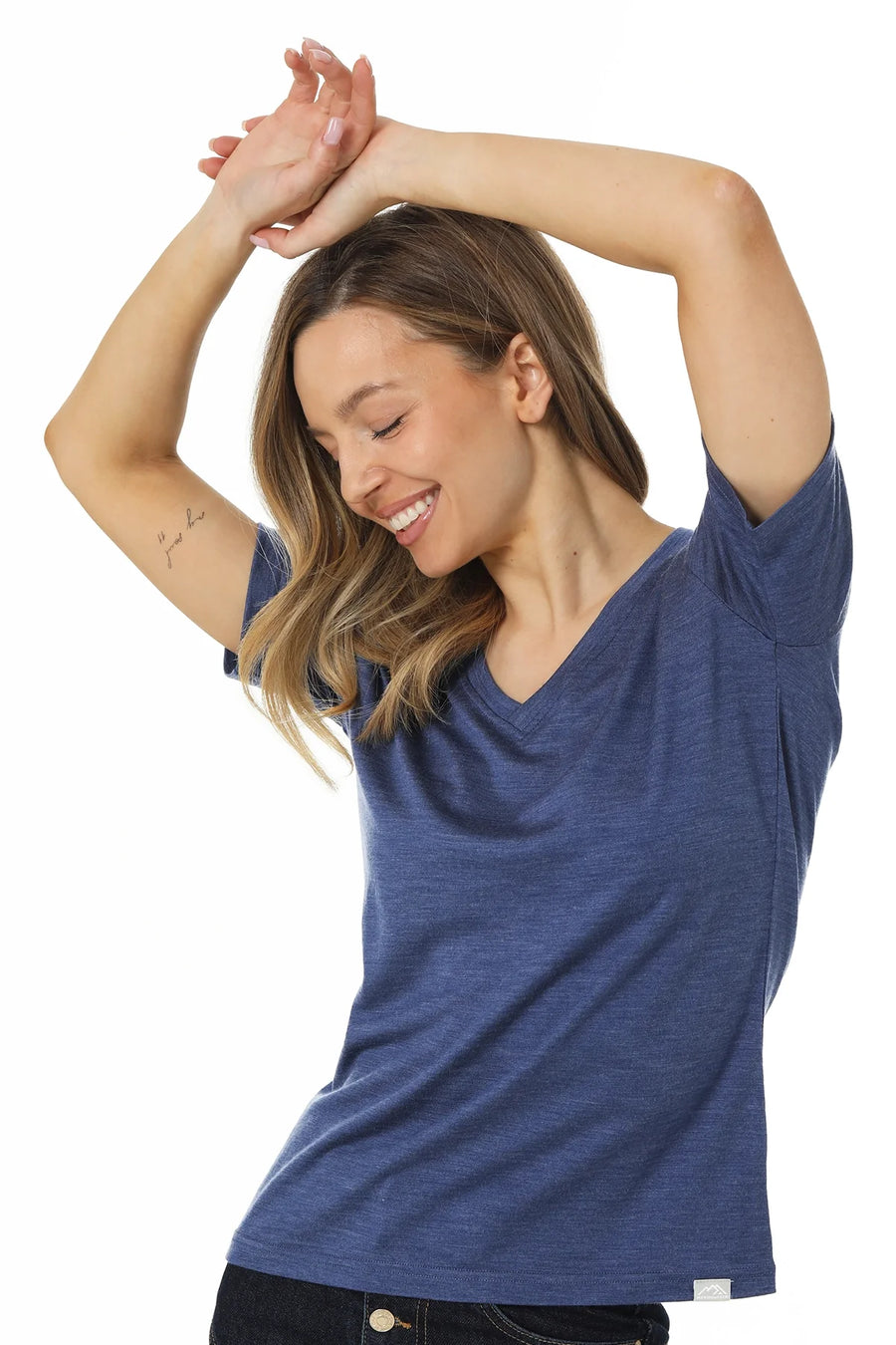 Women's Merino T-shirt 180 Windsor Blue | V-Neck (+socks)