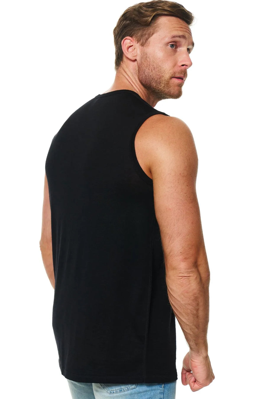 Men's Merino Wool Tank Top Black