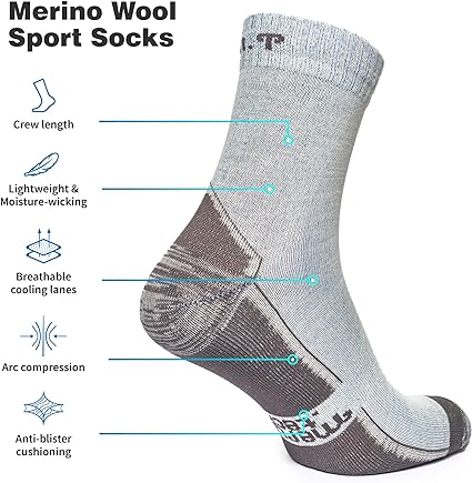 Merino Wool Running Socks - (Pack of 2) Florentine Blue
