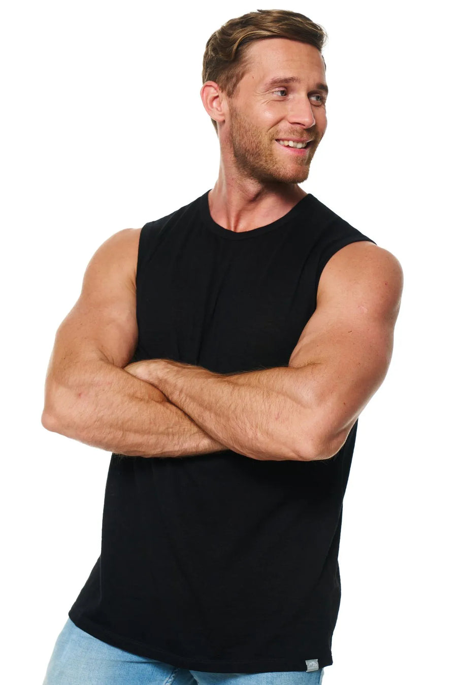 Men's Merino Wool Tank Top Black