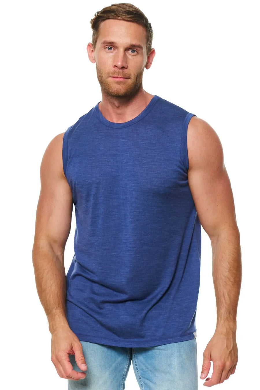 Men's Merino Wool Tank Top Windsor Blue