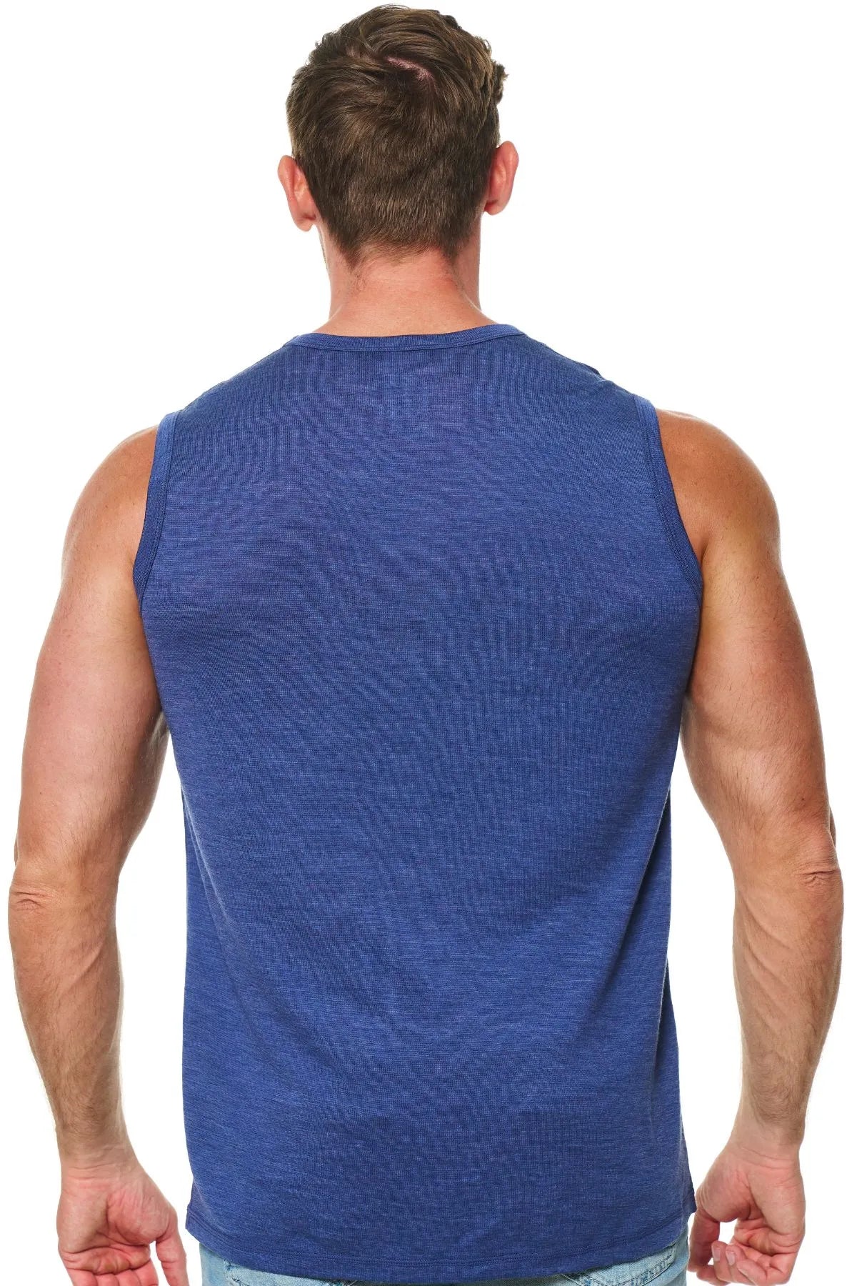 Men's Merino Wool Tank Top Windsor Blue