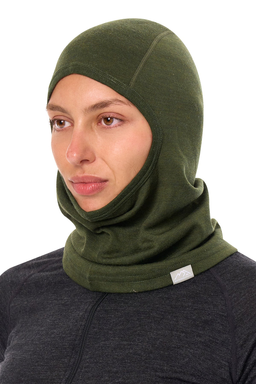 Merino Wool Balaclava Army Green