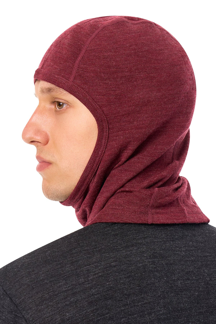 Merino Wool Balaclava Burgundy