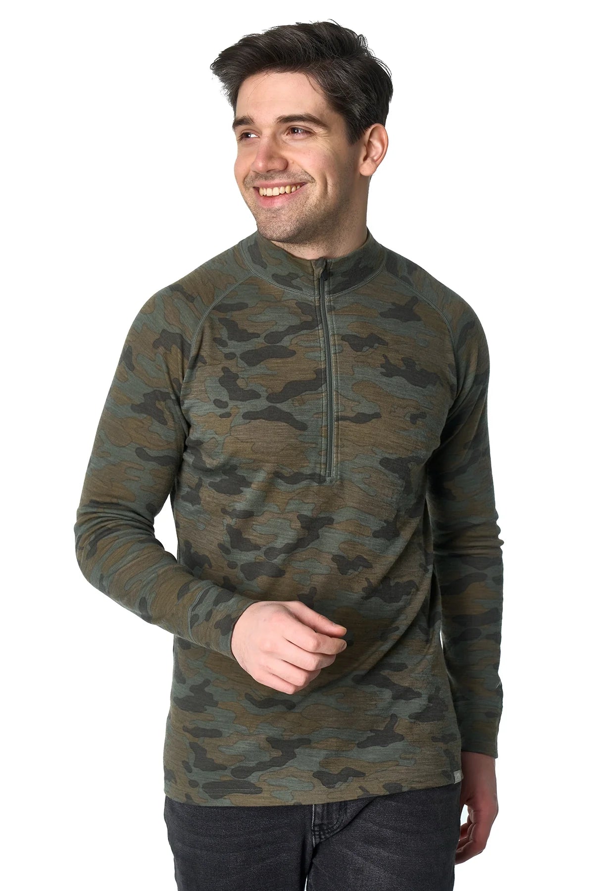 Men's Merino Half Zip Long Sleeve 250 Camo