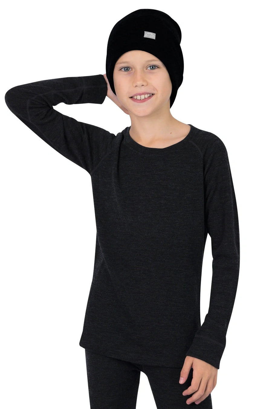 Kids' Merino Wool Long Sleeve 250 Charcoal Grey