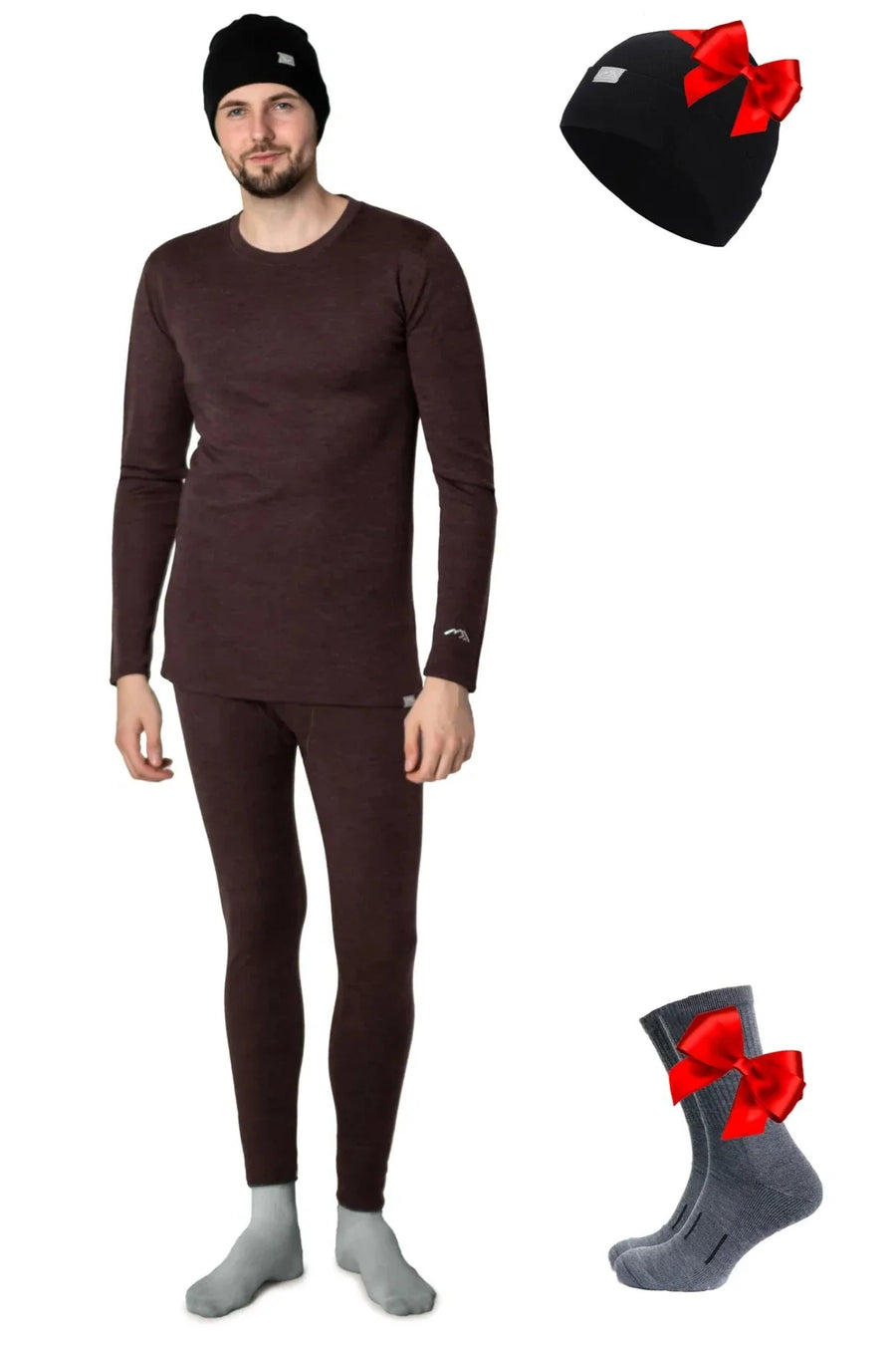 Men's Chocolate Set + Black Beanie
