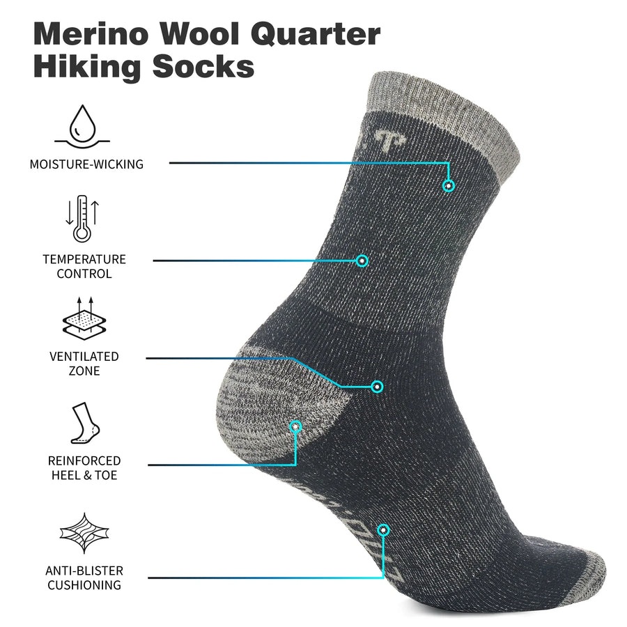 Merino Wool Running Socks - (Pack of 2) Heather Navy Blue