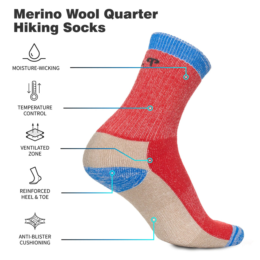 Merino Wool Running Socks - (Pack of 2) Watermelon Splash