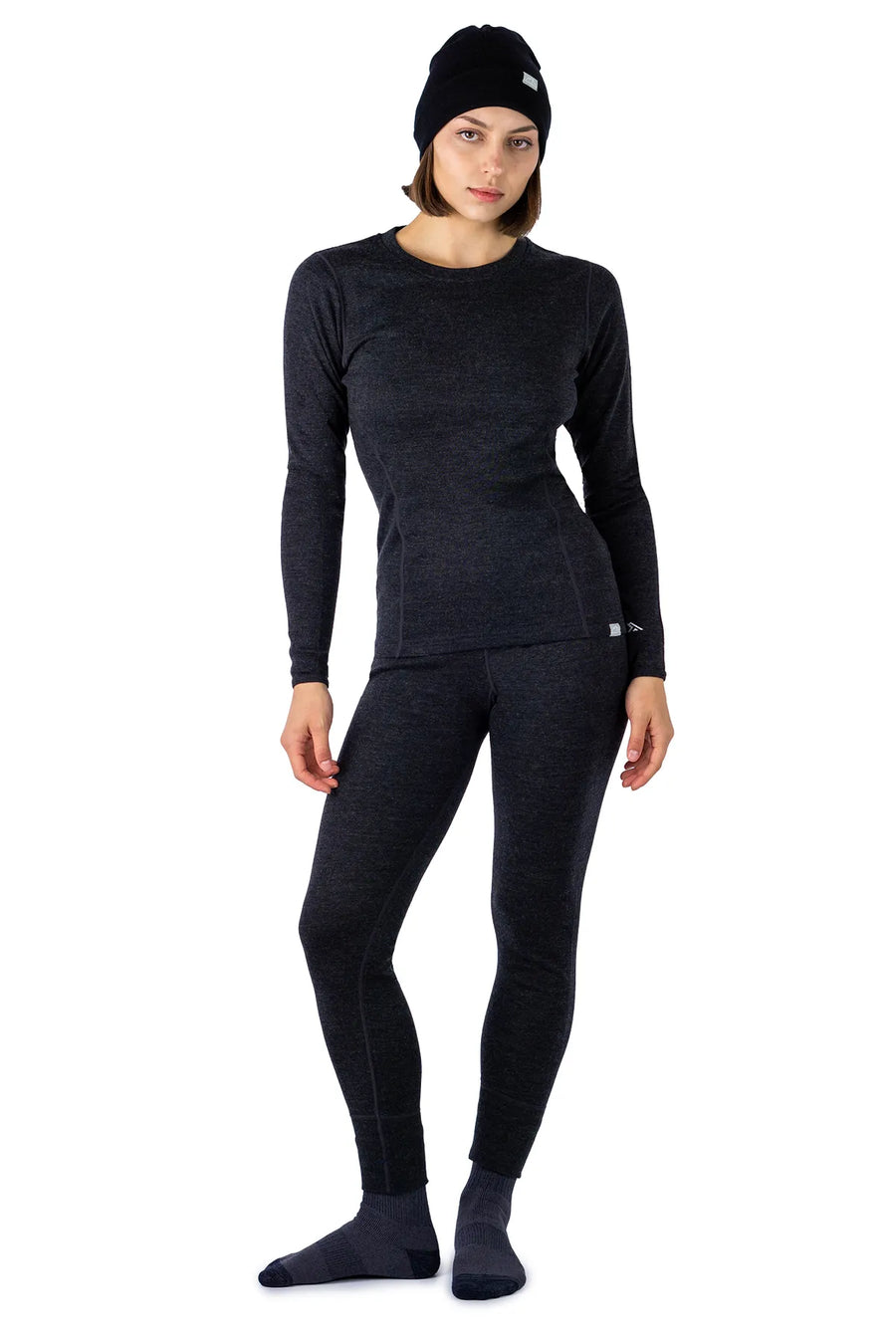 Women's Charcoal Grey Set + Black Beanie