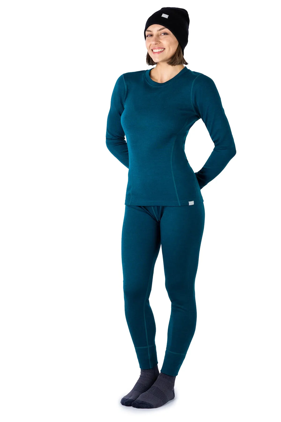 Women's Deep Teal Set + Black Beanie
