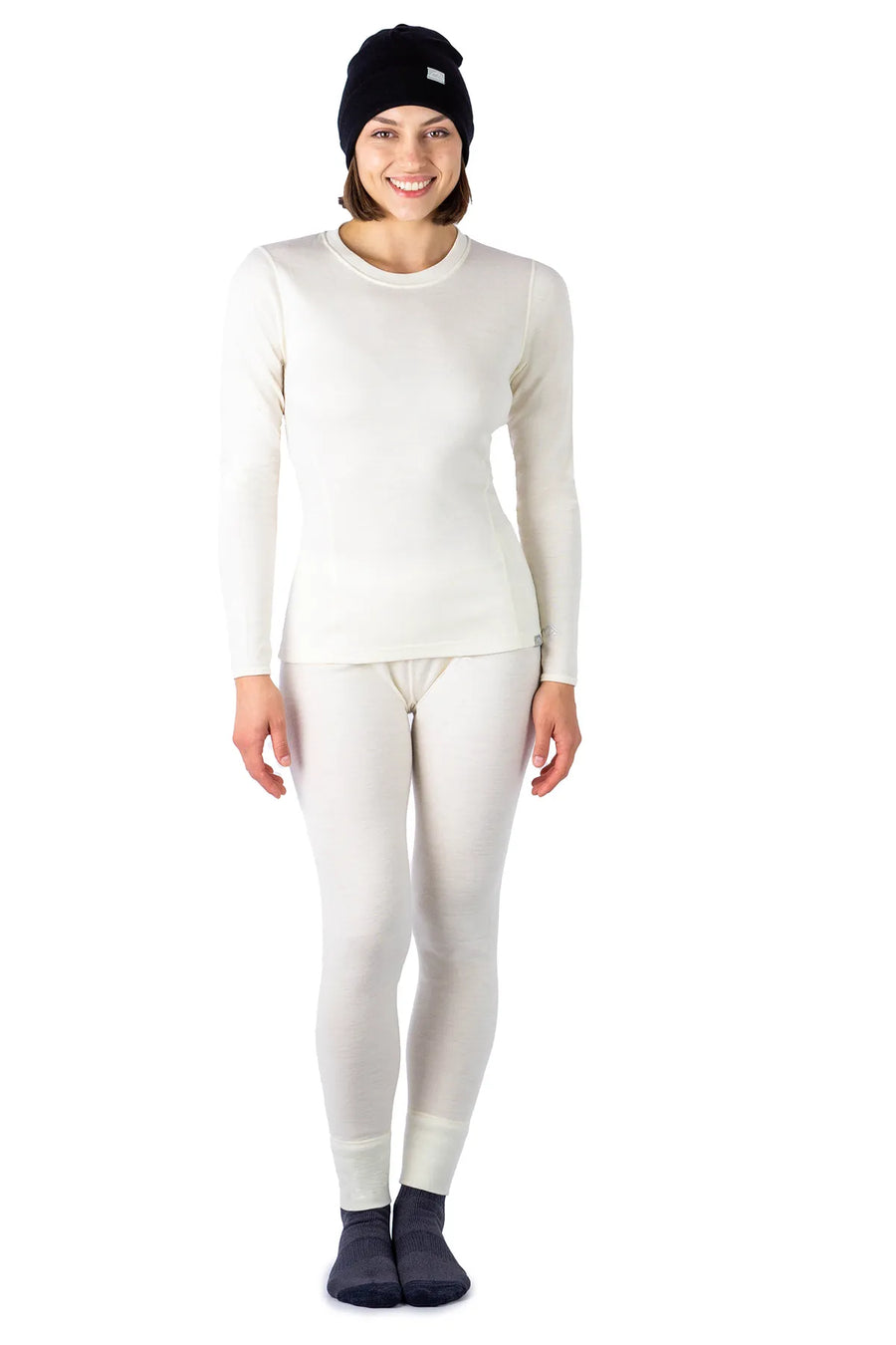 Women's Natural Merinos Set + Black Beanie