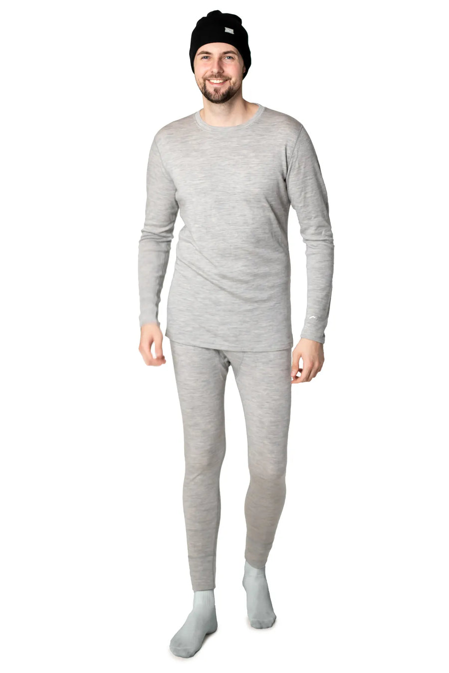 Men's Heather Grey Set + Black Beanie