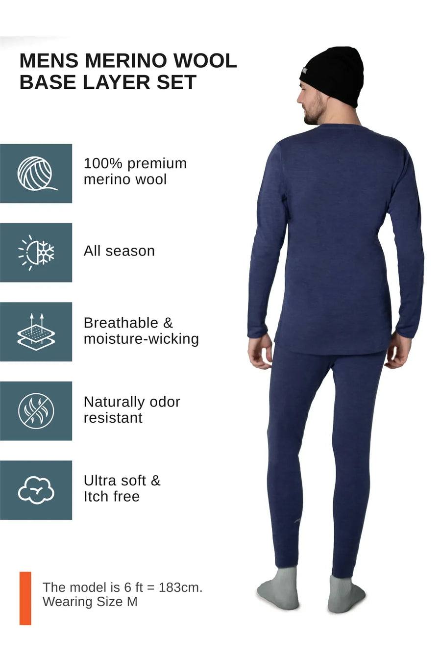 Men's Windsor Blue Set + Black Beanie