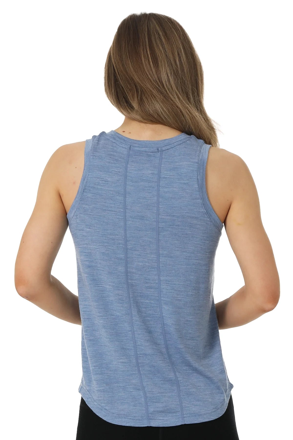 Women's Merino Wool Highneck Tank Top Deep Blue